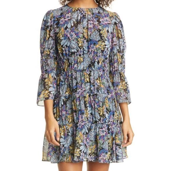 Cinq a Sept Paradise Floral June Minidress size 00 MSRP $345 - Picture 3 of 9